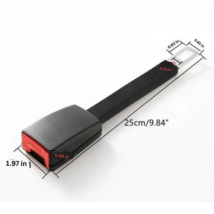 Seat Belt Extension with 11-Inch Rigid Stem for Upright Buckle Positioning