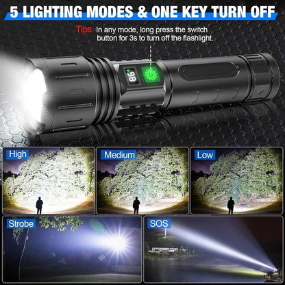 High Lumen Rechargeable Flashlight for Outdoor and Emergency Use