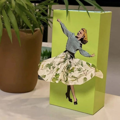 Tissue Box Cover with Motion Skirt Design and Weighted Base for Desks