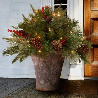 Evergreen Urn Filler with 35 Warm White LED Lights and Automatic Timer