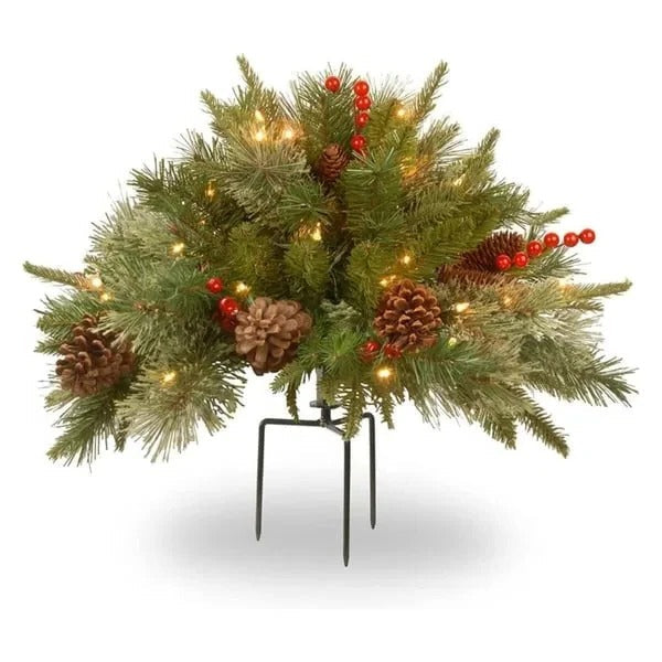 Evergreen Urn Filler with 35 Warm White LED Lights and Automatic Timer