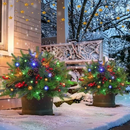 Evergreen Urn Filler with 35 Warm White LED Lights and Automatic Timer