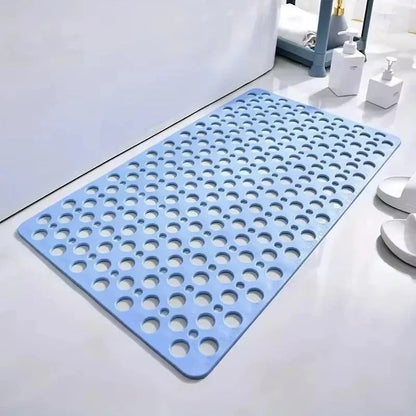 Square Shower Mat with Textured Grip Surface and Suction Cup Base
