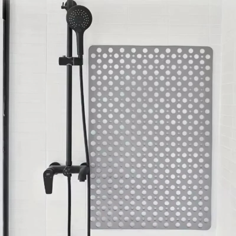 Square Shower Mat with Textured Grip Surface and Suction Cup Base