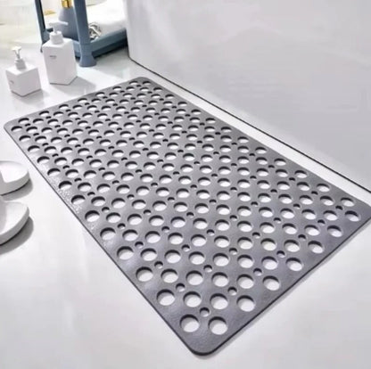 Square Shower Mat with Textured Grip Surface and Suction Cup Base