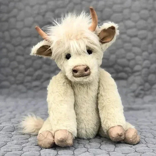 Handcrafted Highland Cow Plush with Floral Headpiece