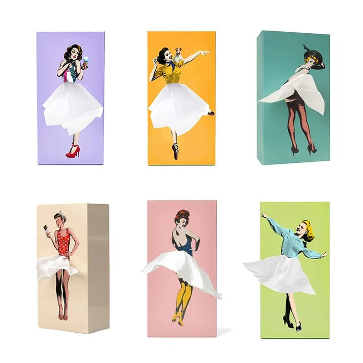 Modern Decorative Tissue Box with Flying Skirt Style Cover