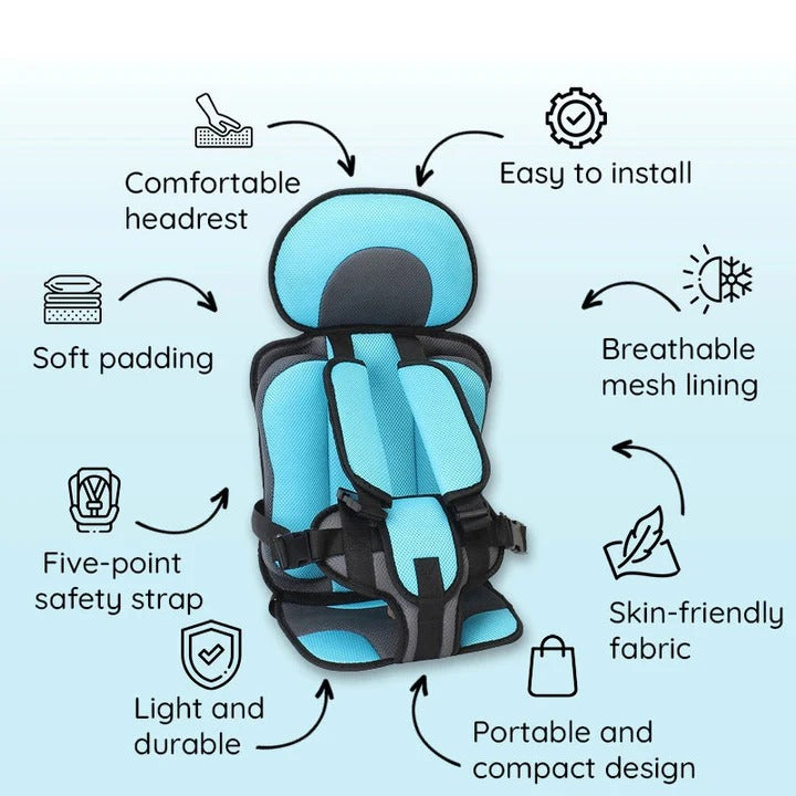 Portable Child Car Cushion Seat for Secure and Comfy Travel Support