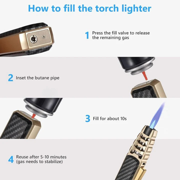 Adjustable Flame Torch Lighter – Blue Flame for Kitchen & Outdoor Use