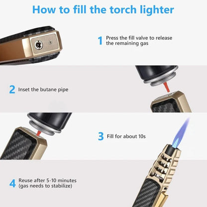 Adjustable Flame Torch Lighter – Blue Flame for Kitchen & Outdoor Use