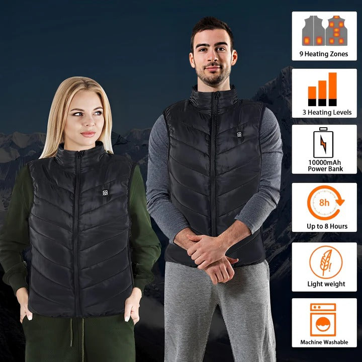 Lightweight Heated Unisex Puffer Vest For Winter Outdoor Activities