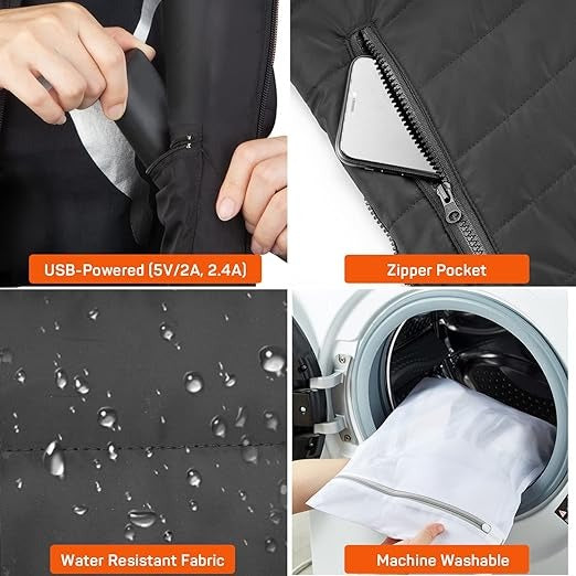 Lightweight Heated Unisex Puffer Vest For Winter Outdoor Activities