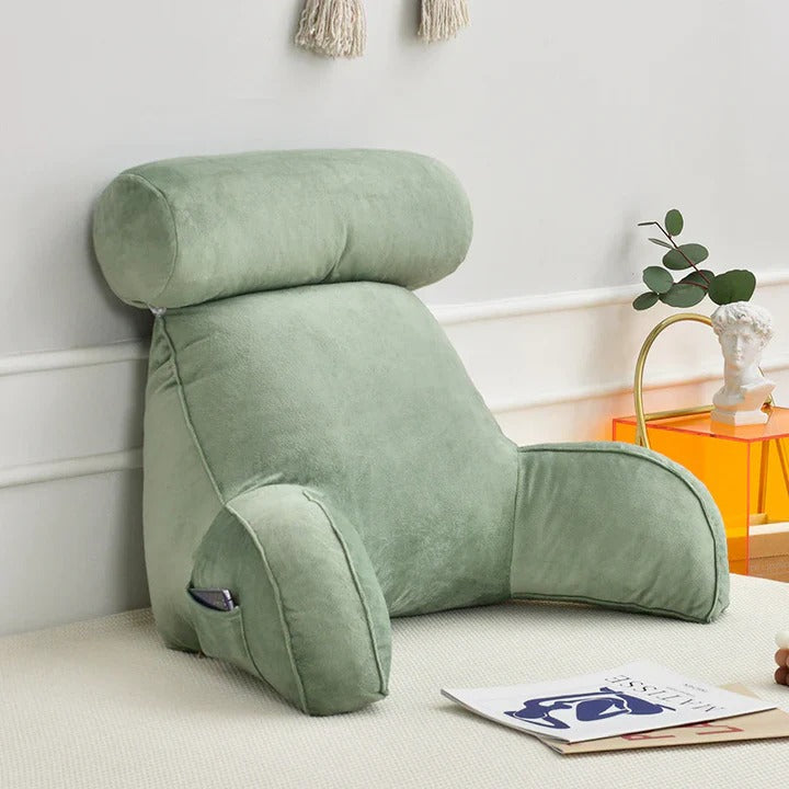 Upright Reading Pillow – Bed Rest Cushion with Arm Support