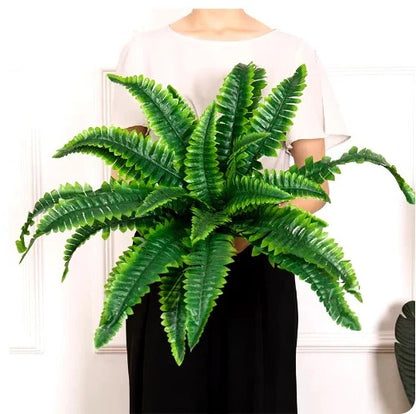 Artificial Boston Fern – UV-Resistant Hanging Plant for Outdoor Décor