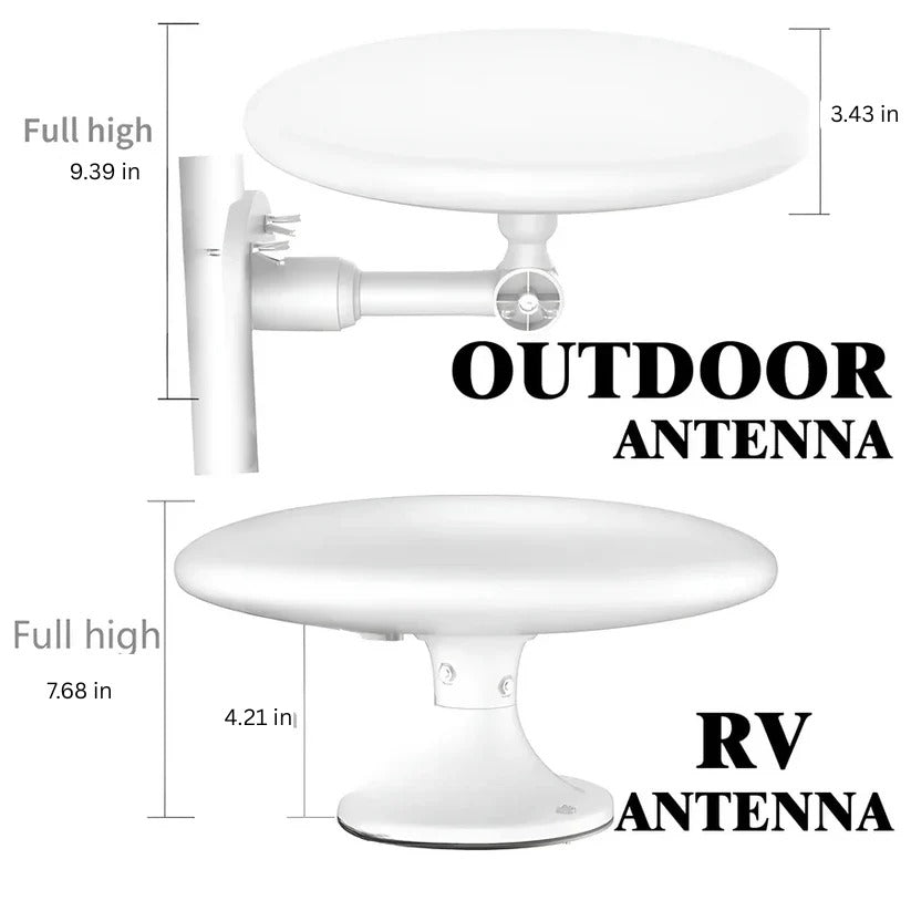 Outdoor Digital HD TV Antenna with 360 Degree Reception, Signal Amplifier, and 40 Foot Cable