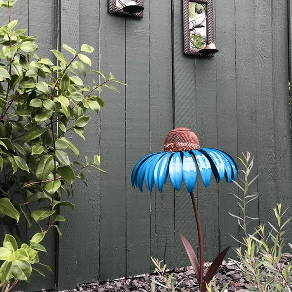 Decorative Metal Coneflower Bird Feeder Garden Stake