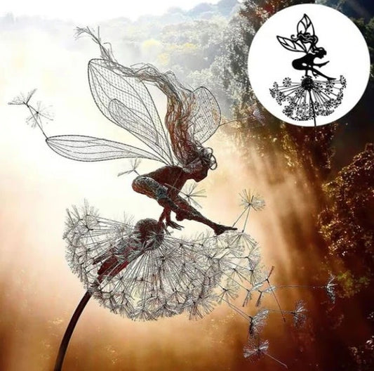 Durable Steel Fairy Garden Sculptures For Lawn Decoration