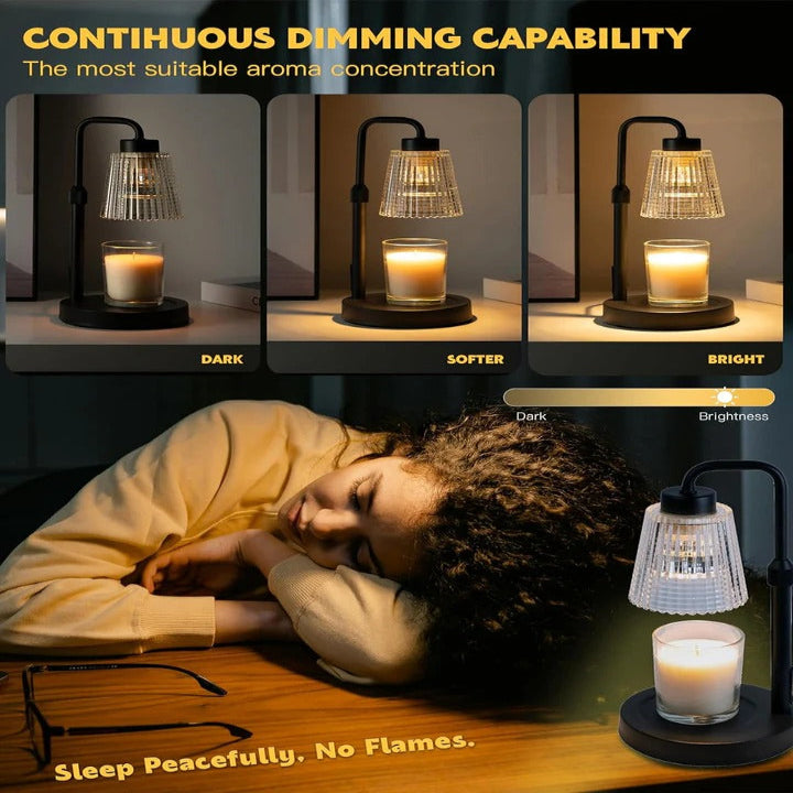 Candle Warmer Lamp, Adjustable Brightness with Timer & Dimmer