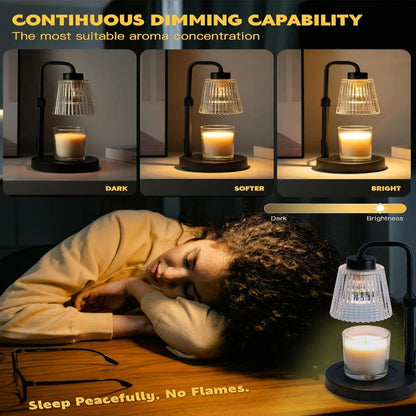 Candle Warmer Lamp, Adjustable Brightness with Timer & Dimmer
