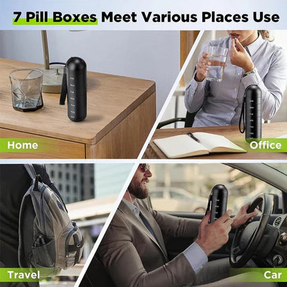 Durable Aluminum Pill Organizer Box, Seven Day Travel Container
