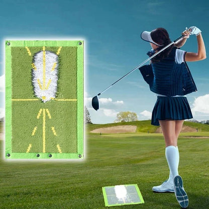Alignment Golf Training Mat for Swing Path and Impact