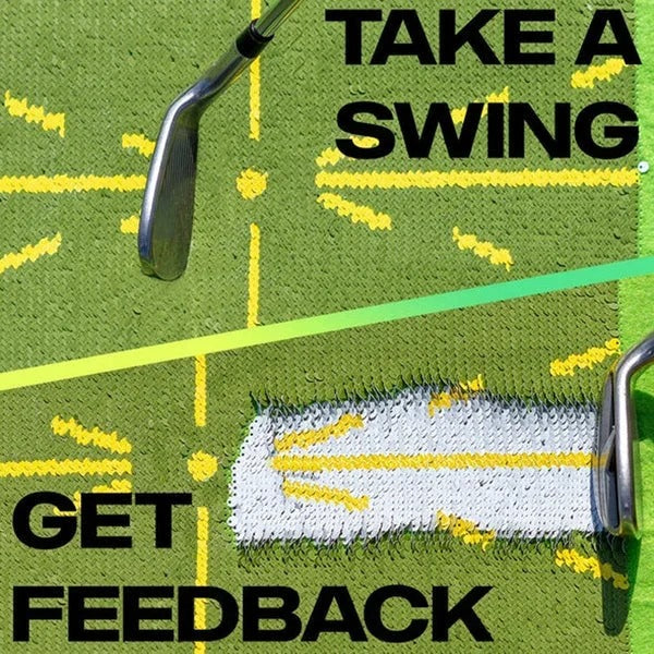 Alignment Golf Training Mat for Swing Path and Impact