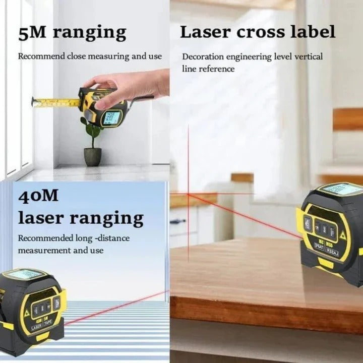 Multifunction 3 in 1 Laser Tape Measure with Infrared