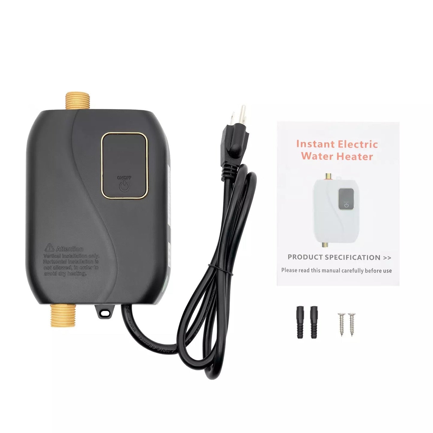 Electric Tankless Water Heater with LED Display and Safety Sensors
