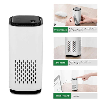 Portable Air Purifier with Circular Intake and Odor Neutralizer for Pets