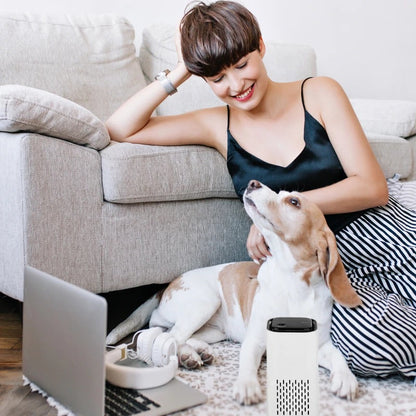 Portable Air Purifier with Circular Intake and Odor Neutralizer for Pets