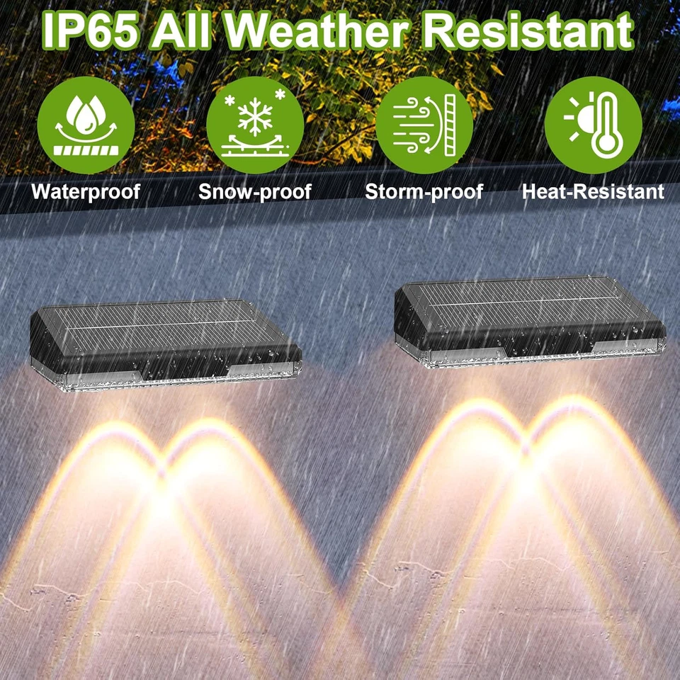 8x Solar Powered LED Lights Door Fence Wall Outdoor Garden Yard Lamp Waterproof allveramart