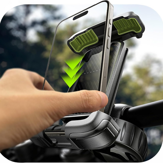 LISEN Bike Phone Holder, [Super Easy Install] Motorcycle Phone Mount Ebike Accessories Bicycle Handlebar Holder Mount Gifts for Adults Kids Men Mountain Mini Bike Scooter Gear Accessories, Black allveramart