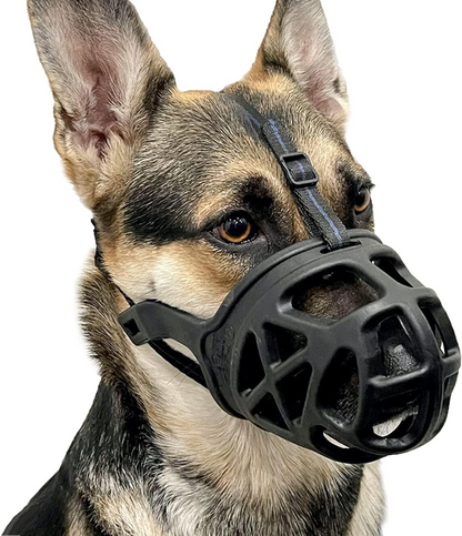 Dog Muzzle, Basket Muzzle for Biting, Chewing and Scavenging, Humane Cage Mouth Cover, Perfect for Grooming and Training Medium Aggressive Reactive Dogs (M, Black) allveramart