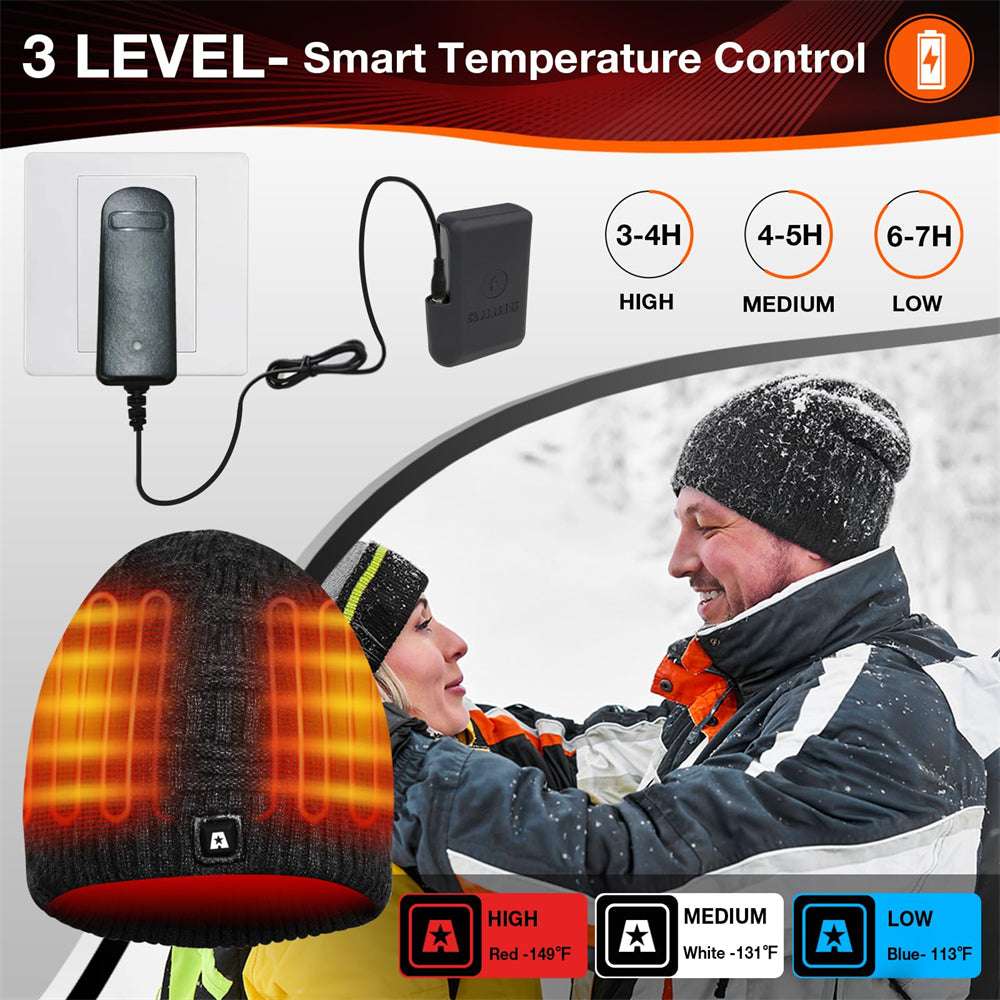 Rechargeable Heated Vest and Beanie Hat Set with 8 Heating Zones for Cold Weather