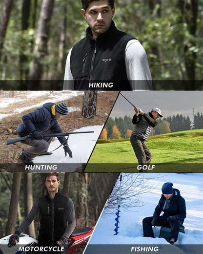 Rechargeable Heated Vest and Beanie Hat Set with 8 Heating Zones for Cold Weather