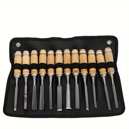 12 Pieces Wood Carving Chisels Set