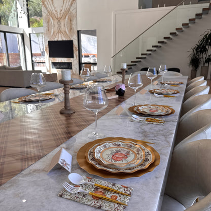 Disposable Paper Plates with Turkey and Pumpkin Design for Thanksgiving Dining