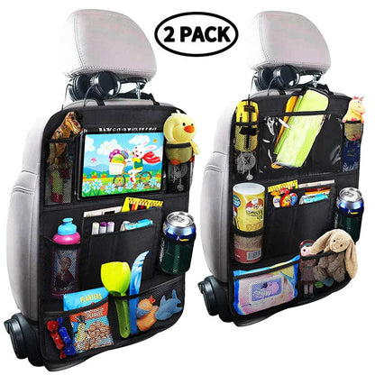 Backseat Protector with Waterproof Surface and Large Storage Pocket, Non-Slip Backing