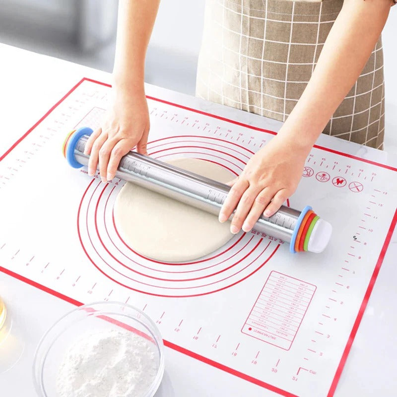 Adjustable Rolling Pin with Rings