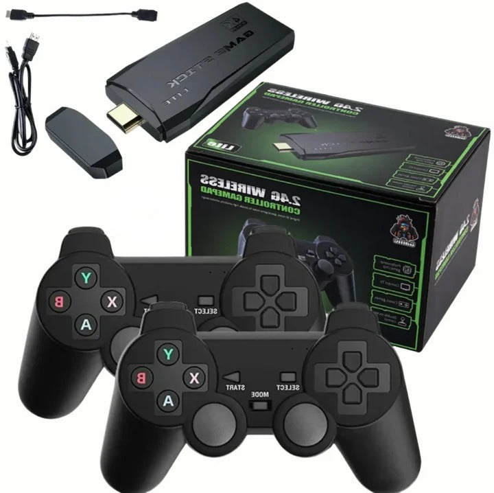 Retro Game Stick Console, 64GB 4K HDMI Output with 2 Wireless Controllers