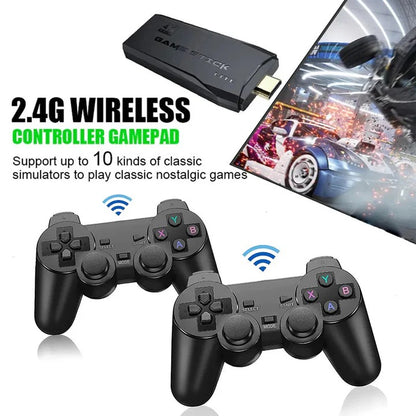 Retro Game Stick Console, 64GB 4K HDMI Output with 2 Wireless Controllers