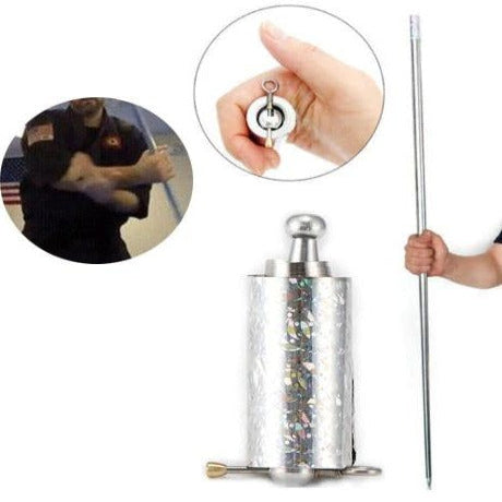 Stainless Steel Metal Pole, Silver Finish, Expanding Magic Wand