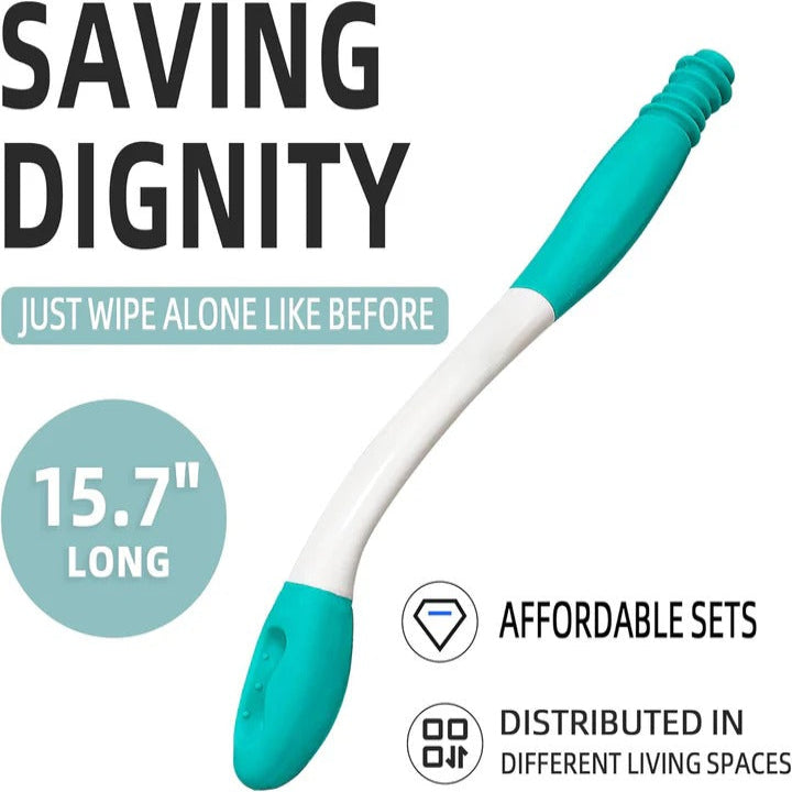 Toilet Aid Butt Wiper Tool with Extended Reach Set of 2