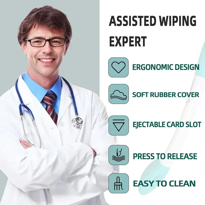 Toilet Aid Butt Wiper Tool with Extended Reach Set of 2