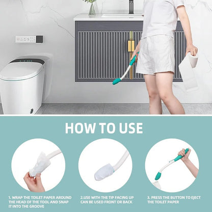 Toilet Aid Butt Wiper Tool with Extended Reach Set of 2