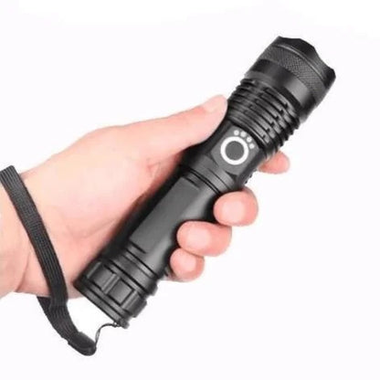 Rechargeable XHP502 LED Tactical Flashlight with Bright Beam
