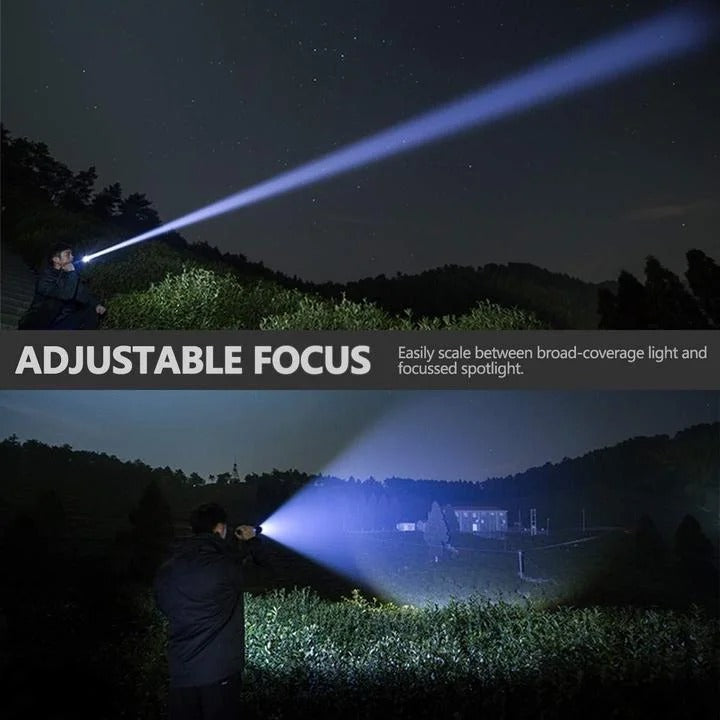 Rechargeable XHP502 LED Tactical Flashlight with Bright Beam