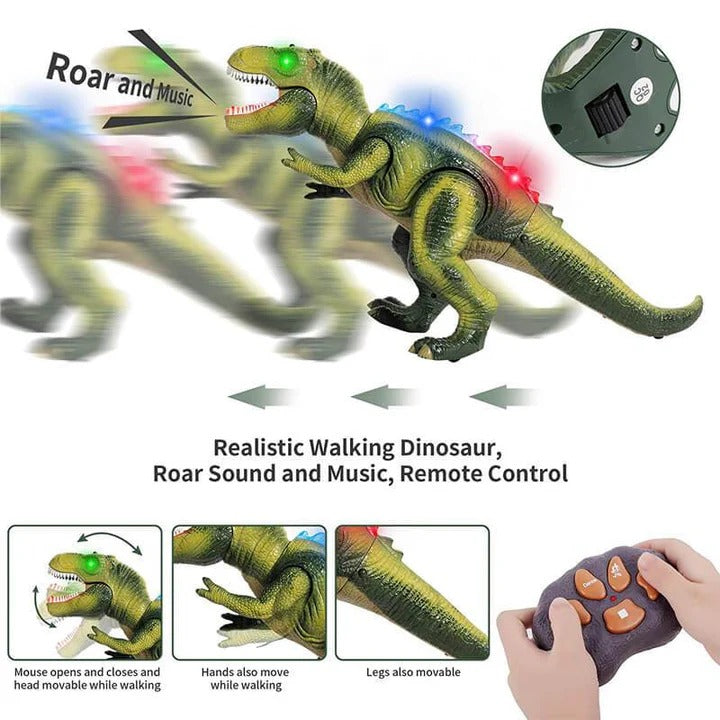 Remote Control T-Rex Dinosaur, Walking and Roaring Toy
