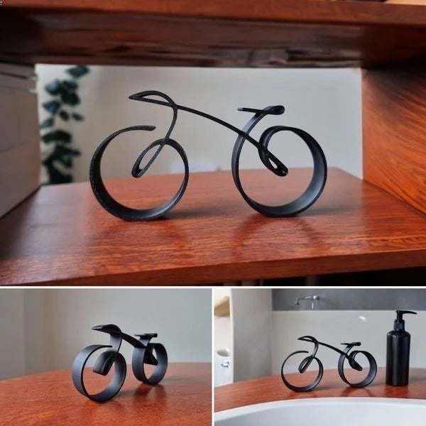 Metal Wire Bicycle Sculpture with Minimalist Design