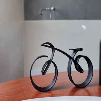 Metal Wire Bicycle Sculpture with Minimalist Design